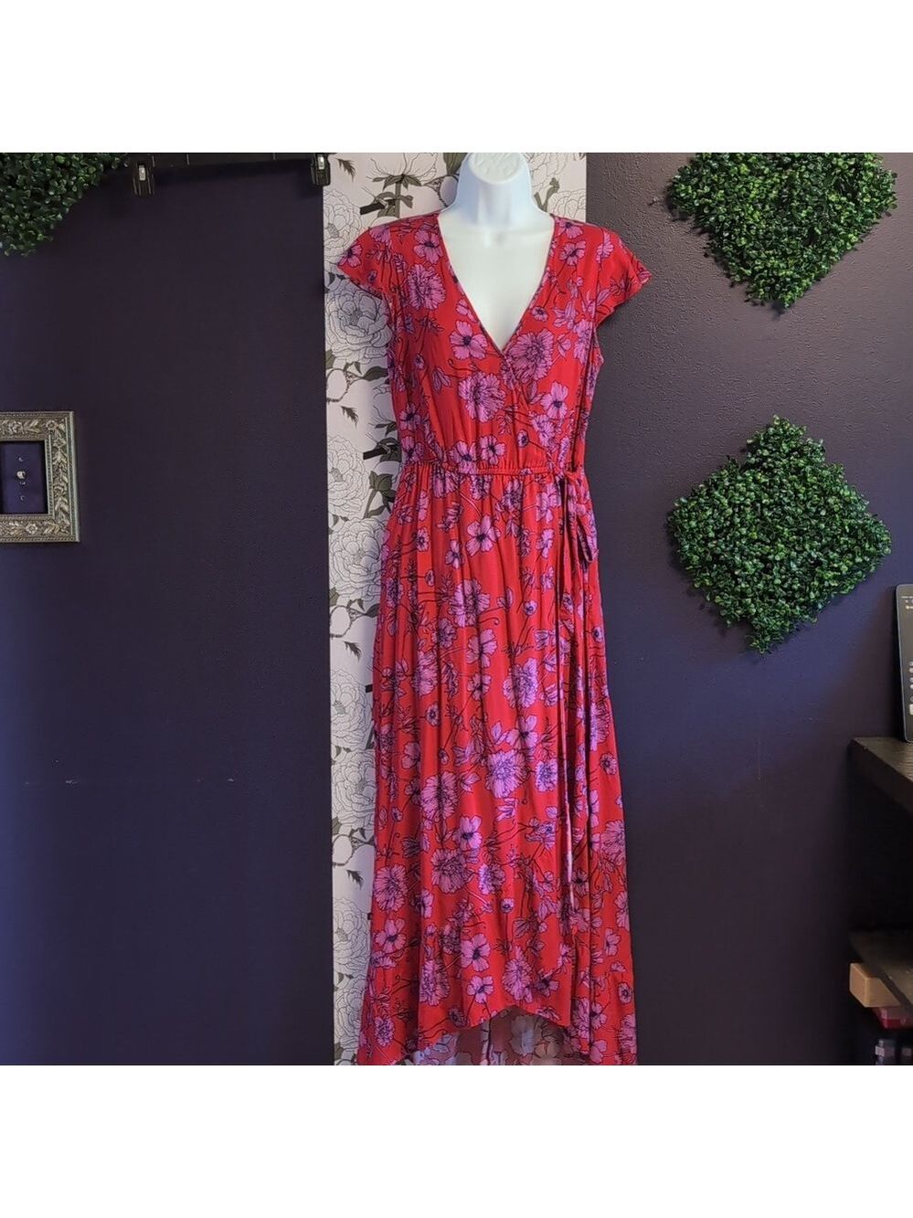 Land Of The Free Floral Wrap Dress - Picture 3 of 5